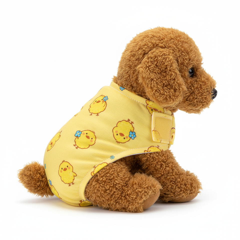 Chick print dog diaper