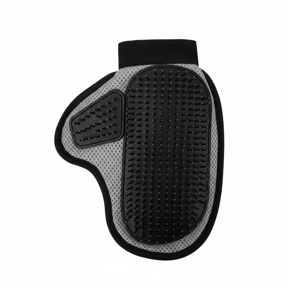Grey Pet Grooming Glove Front View