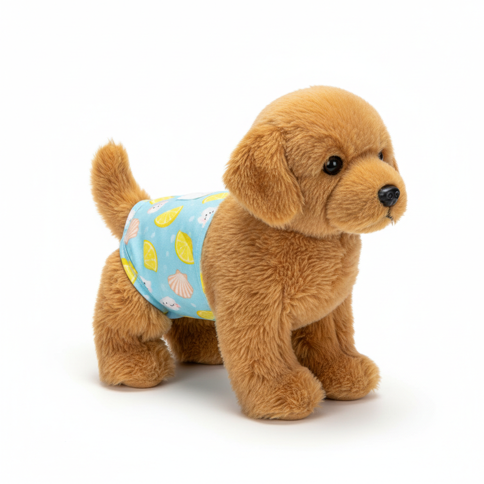 Lemon seashell print dog diaper