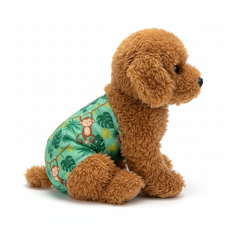 Monkey print dog diaper