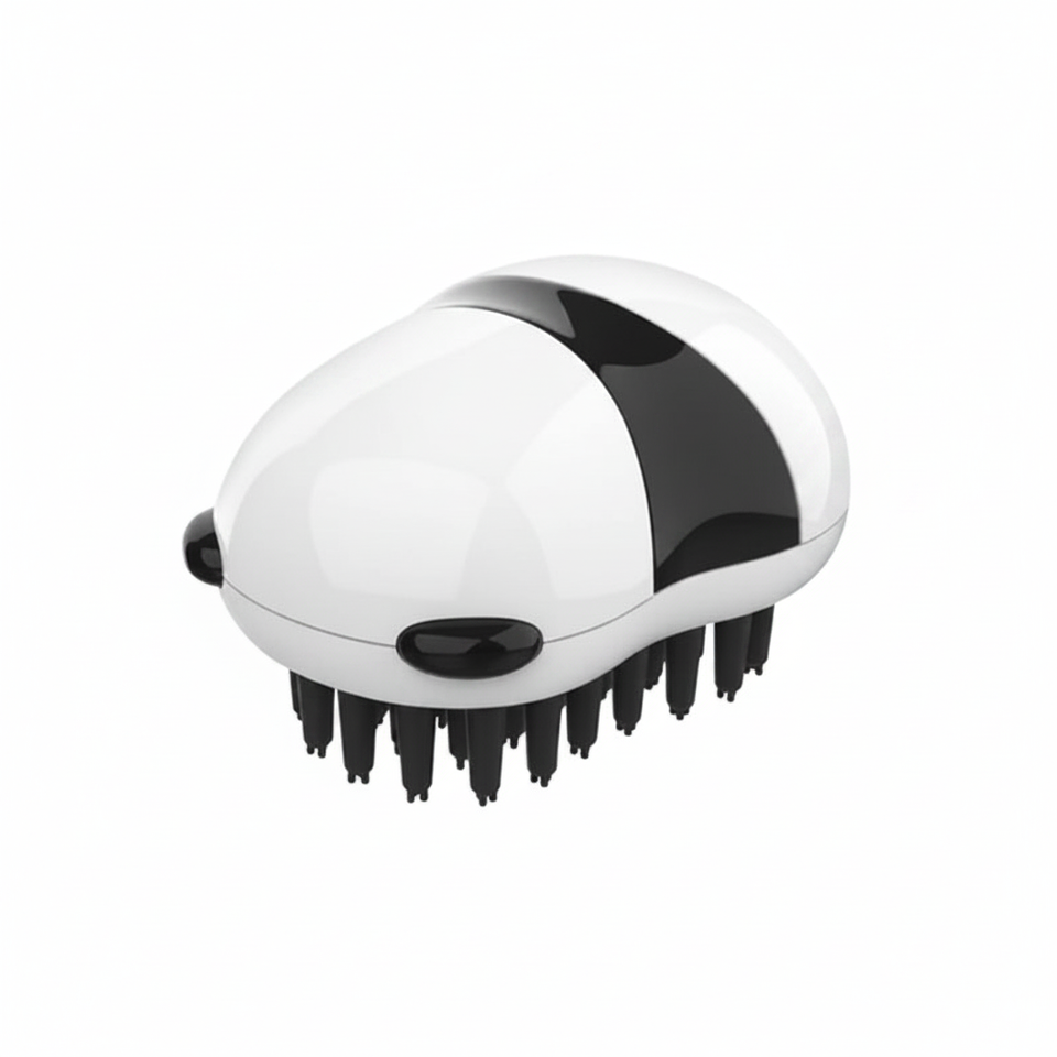 Pet bath brush angled view