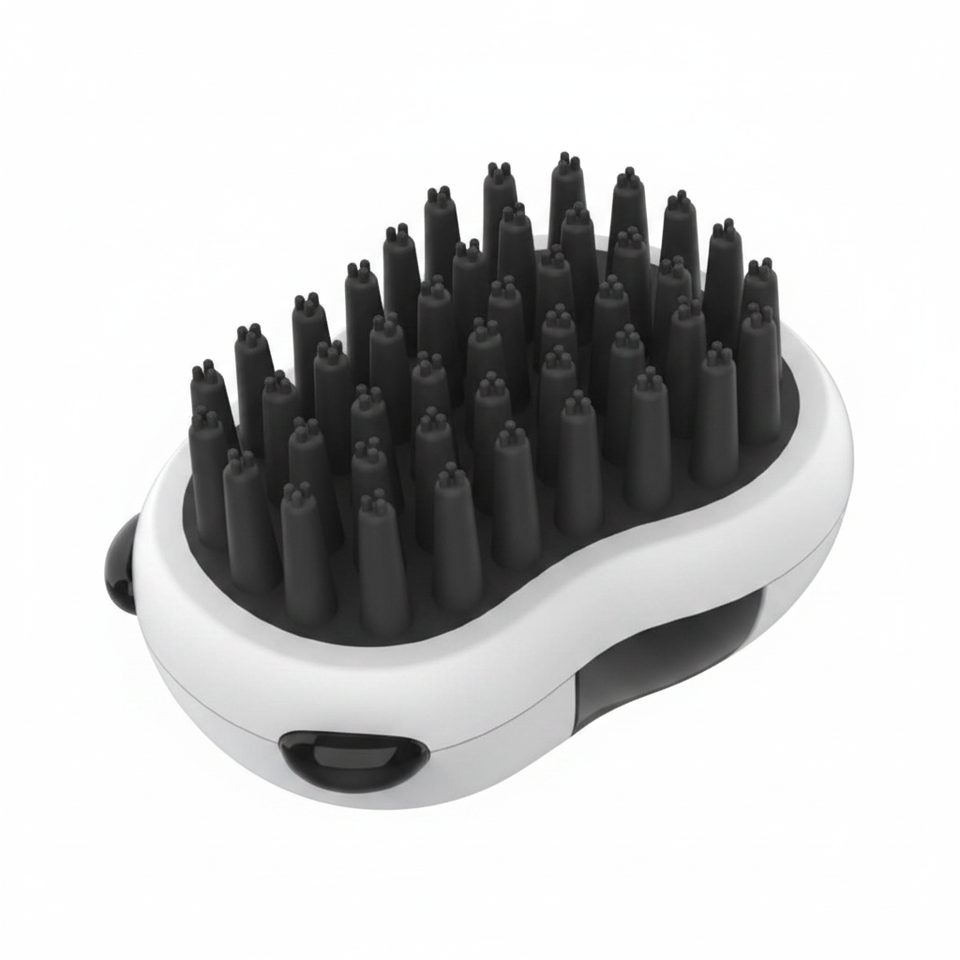 Pet bath brush bristle top view