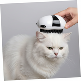 Pet bath brush on white cat