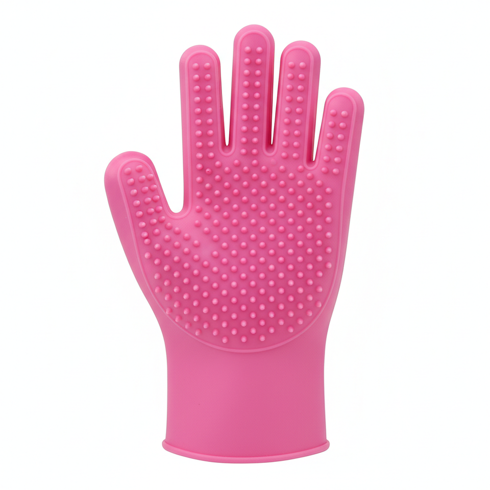 Pink Pet Grooming Glove