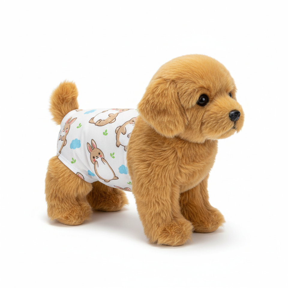 Rabbit print dog diaper